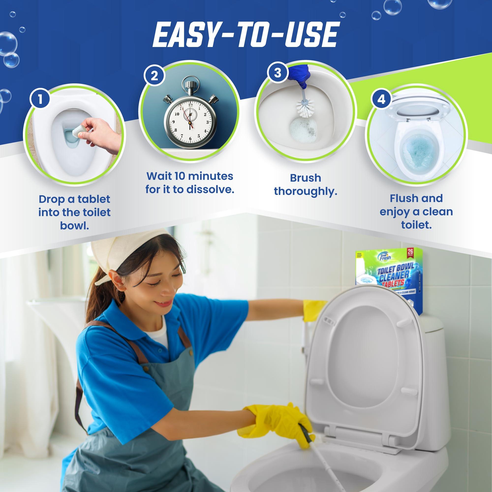 True Fresh True Fresh 2-in-1 Combo -Toilet Bowl Cleaner Tablets 26 Pack & Coffee Machine Descaler Cleaner Tablets 24-Pack, Compatible with All Coffee makers & Toilet bowls-Up to 1 year supply