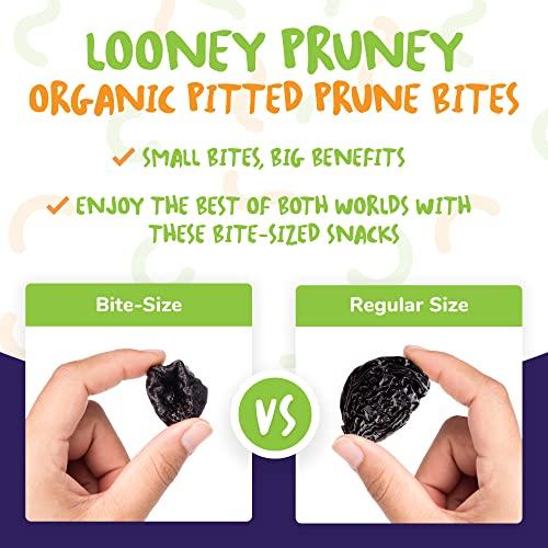 Looney Pruney Looney Pruney Smalls Fruit Snacks | Naturally Sweet Bite-Sized Prunes | Organic Fruit Snack Packs For Kids & Adults | Vegan Food With No Added Sugar & Preservatives | Kosher | 9 oz. (Pack of 6)