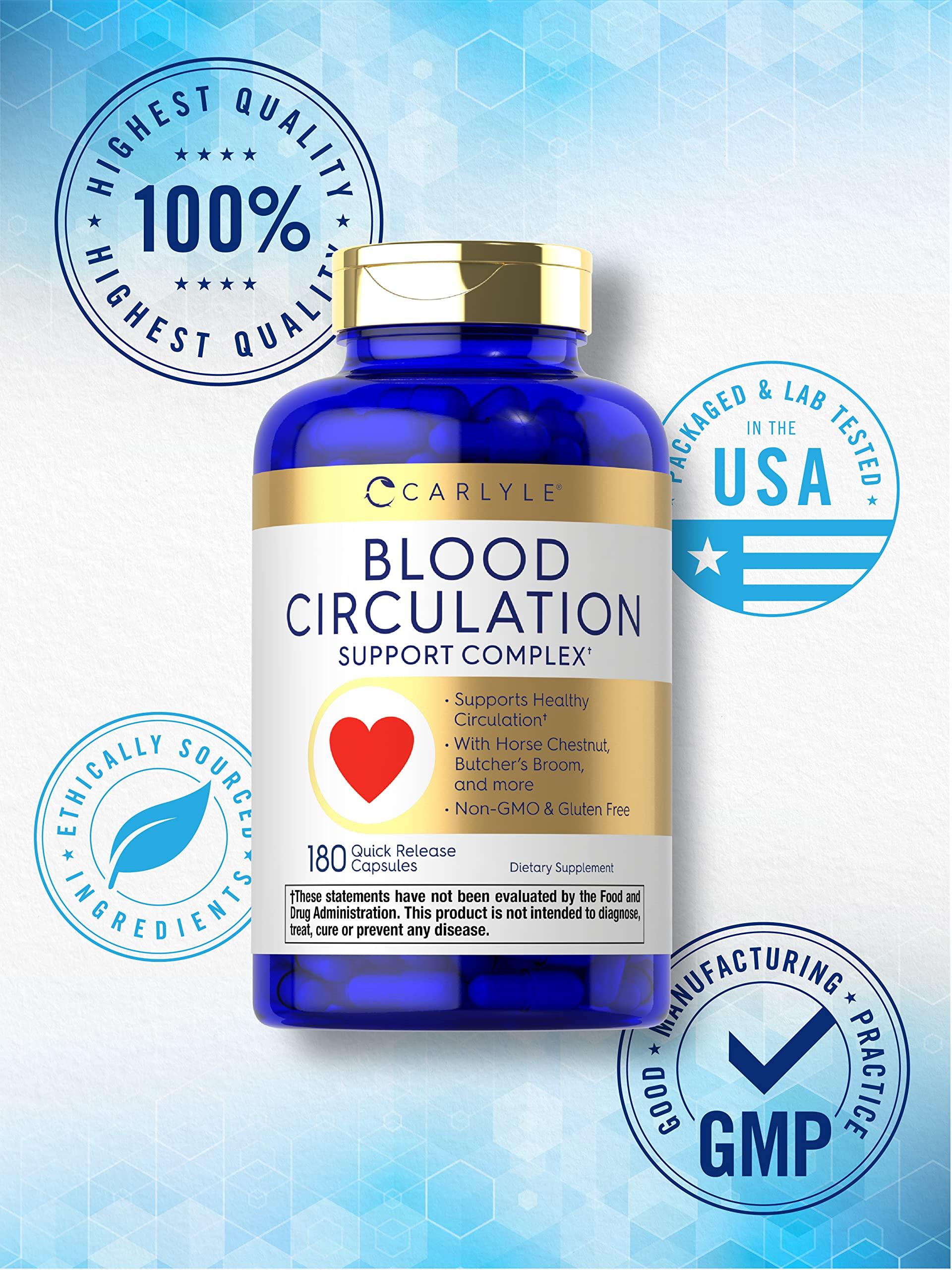 Carlyle Carlyle Blood Circulation Supplement | 180 Capsules | Supports Healthy Circulation | Non-GMO, Gluten Free
