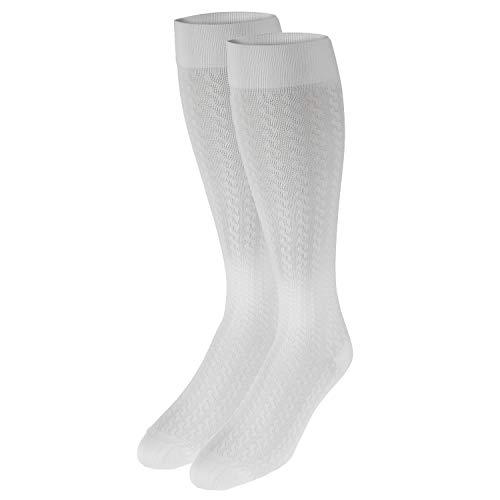 Truform Truform Women's Fit Compression Socks, Cable Knit Pattern, 15-20 mmHg, White, Small (Pack of 2)