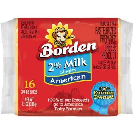BORDEN At The Neighborhood Corner Store BORDEN CHEESE SLICES AMERICAN SINGLES REDUCED FAT 2% MILK 12 OZ PACK OF 3