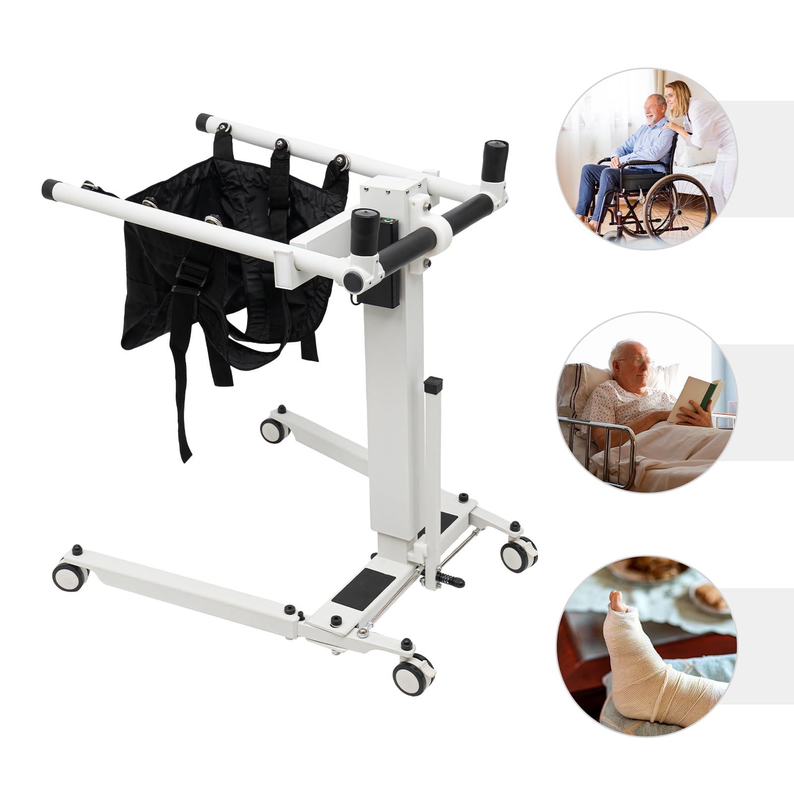 Sallurmose Electric Patient Lift Transfer Chair,Adjustable Portable Patient Lift for Homem,Foldable Patient Lift Aid,Shower Transfer Chair for Seniors/Handicap,Can Be Placed in The Trunk of The Car-Max Load 286.