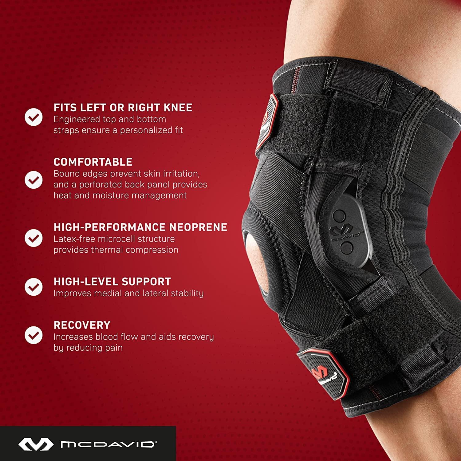 McDavid McDavid Hinged Knee Brace for Men and Women, Knee Brace with Side Stabilizers, Knee Compression Sleeves and Stability Straps for ACL, LCL, Arthritis, Tendonitis, MCL, Patella, Left and Right