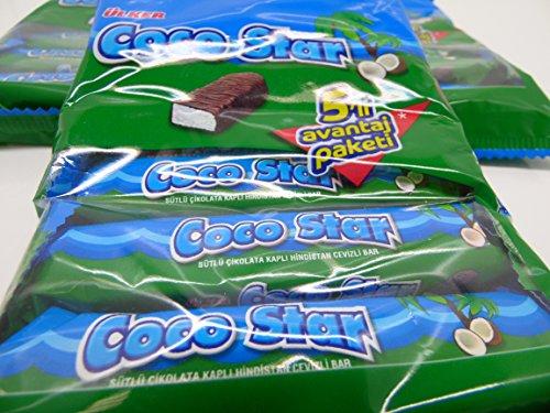 Ulker Ulker Coco Star Chocolate Covered Coconut Bar, 5 count(Pack of 3),Turkish