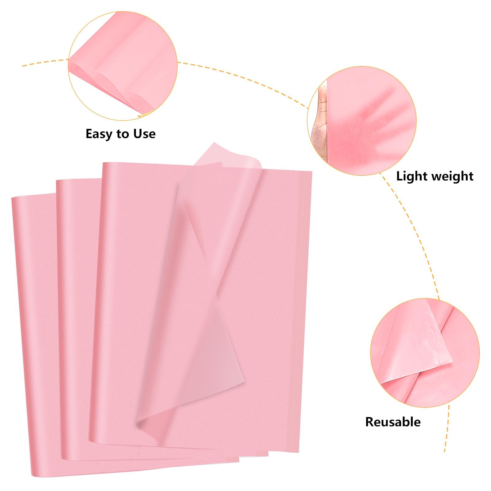 Sadaunbe Pink Tissue Paper 40 Sheets for Gift Bags Weddings Birthday Decoration Crafts DIY Packaging Wrapping Paper Bulk, 14 x 20 Inches
