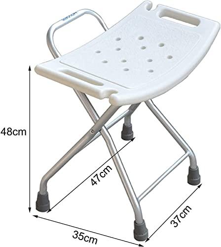 YOODODO YOODODO Elderly Assist Shower Chair, Lightweight Foldable Bathtub Stool Bench Adult Disabled Shower Seat Folding Bath Chair Shower Chair, 35*37cm, White