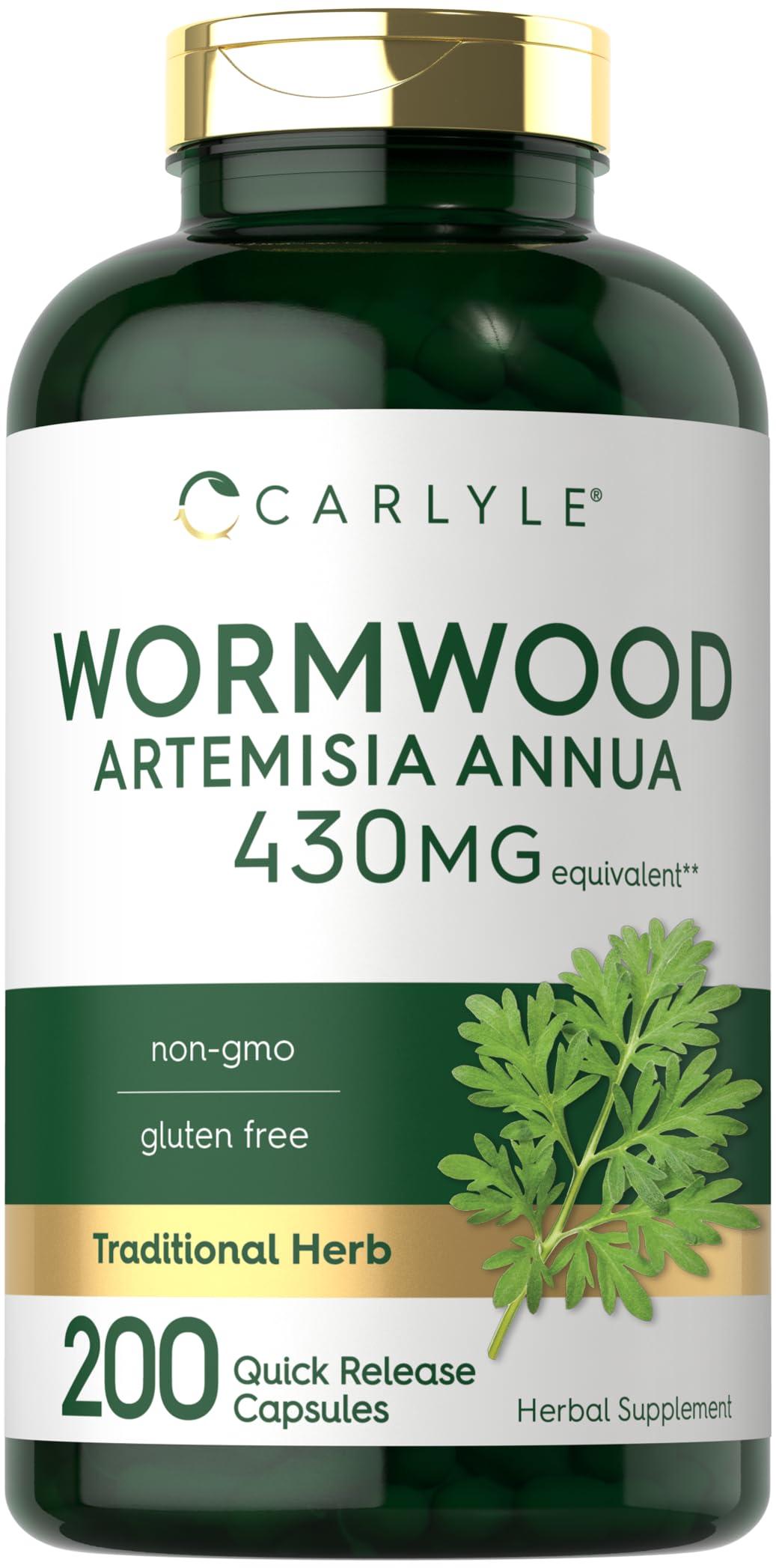 Carlyle Carlyle Wormwood Capsules 430mg | Artemisia Annua Herb | 200 Count | Non-GMO & Gluten Free Supplement