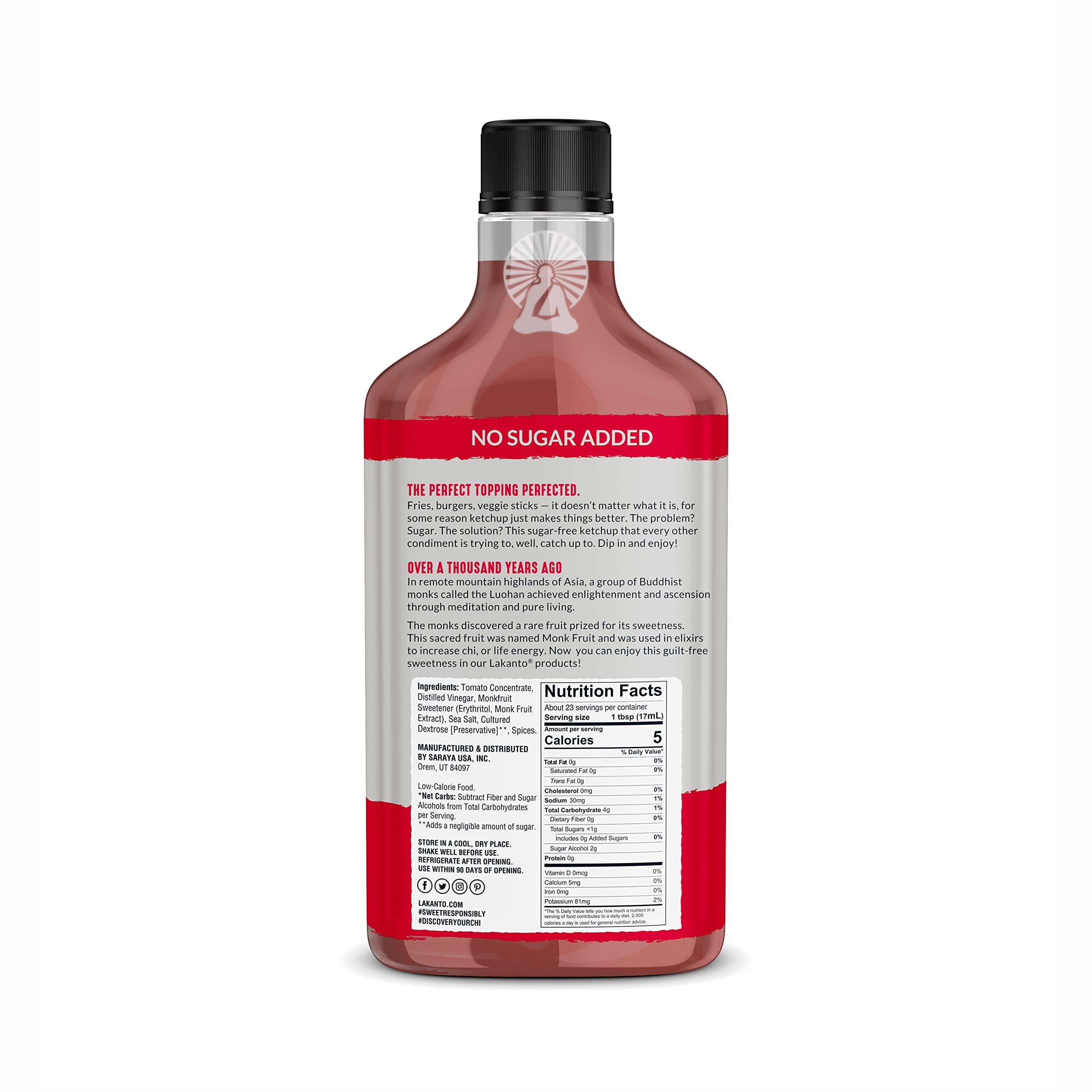 Lakanto Lakanto Sugar Free Ketchup - Sweetened With Monk Fruit Sweetener, Perfect For Burgers, French Fries, Keto, Paleo, & Vegan Friendly, Gluten Free, Low Carb Condiment (13 Fl Oz)