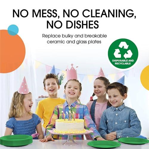Exquisite Exquisite 7 Inch Green Plastic Plates - 600 Count - Solid Color Disposable Plates - Green Dinner Party Plates For All Occasions - Green Plastic Party Plates For Parties