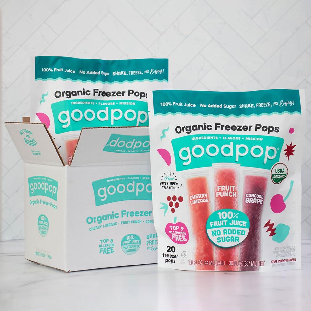 GOODPOP GoodPop Organic Freezer Pops - 100% Juice, No Added Sugar - 20ct - 2 Pack