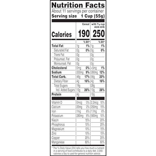 Raisin Bran Kellogg\'s Raisin Bran Crunch Breakfast Cereal, Family Breakfast, Fiber Cereal, Family Size, Original, 22.5oz Box (1 Box)