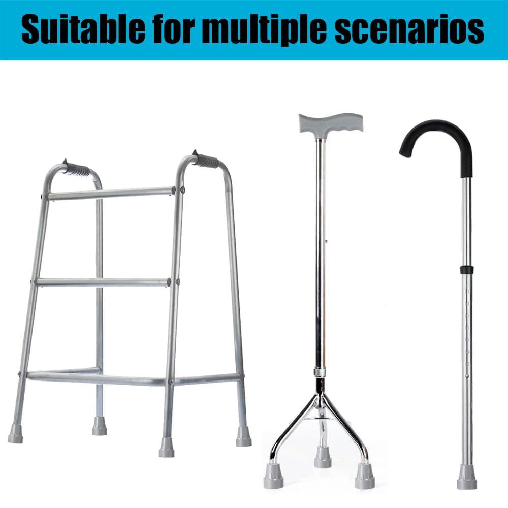 NADUSEP Crutch Tips, 4 Pack 7/8 Inch Replacement Crutch Feet Cap Heavy Duty Rubber Accessories Walking Cane Tips, Gray