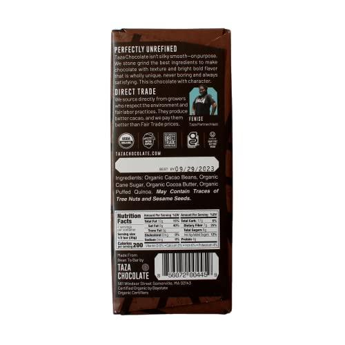 Taza Chocolate Taza Chocolate Organic Amaze Bar 80% Stone Ground, Cacao Crunch, 2.5 Ounce (1 Count), Vegan