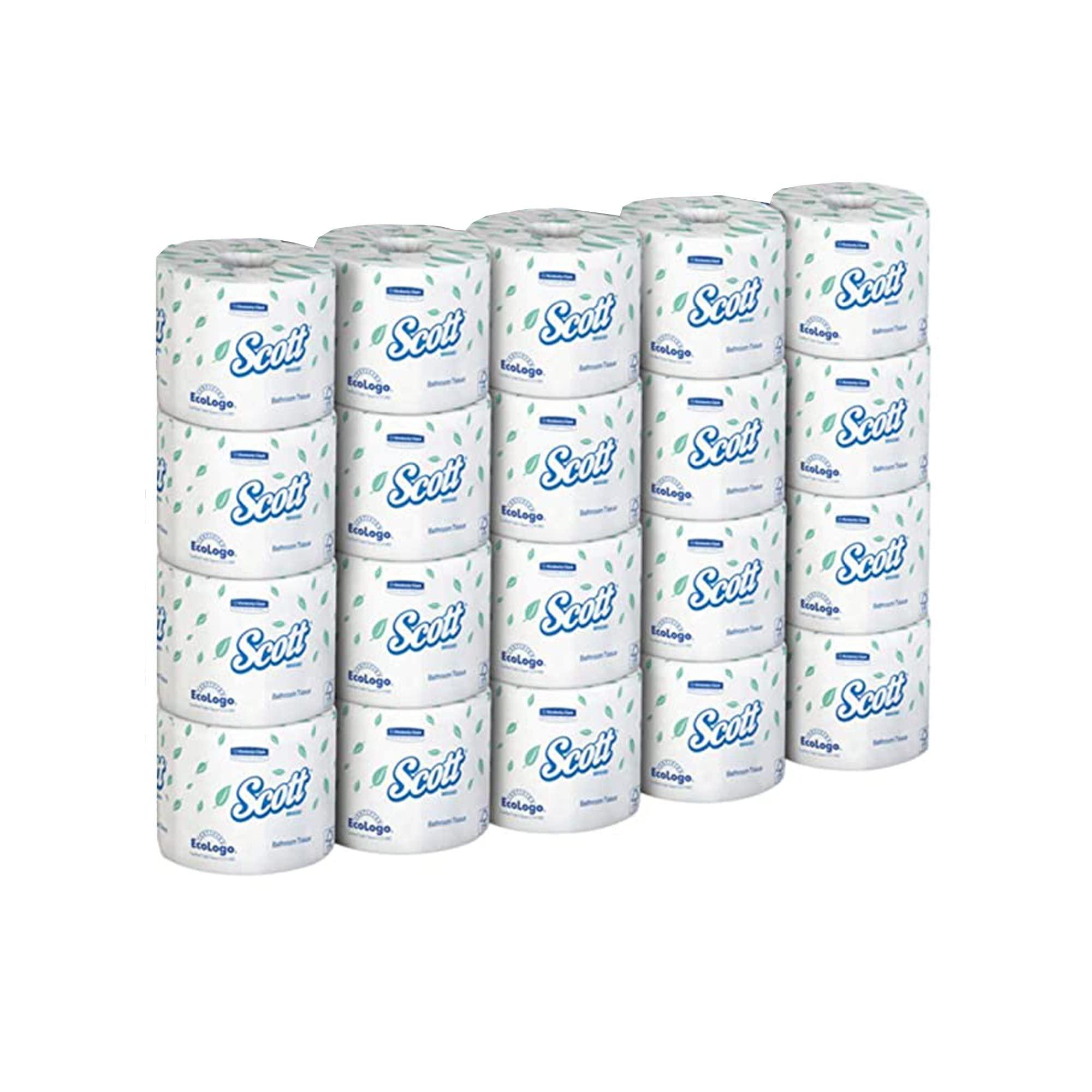 Kimberly-Clark SCOTT Standard Roll Bathroom Tissue, 2-Ply, 550 Sheets/Roll, 20 Rolls/Carton