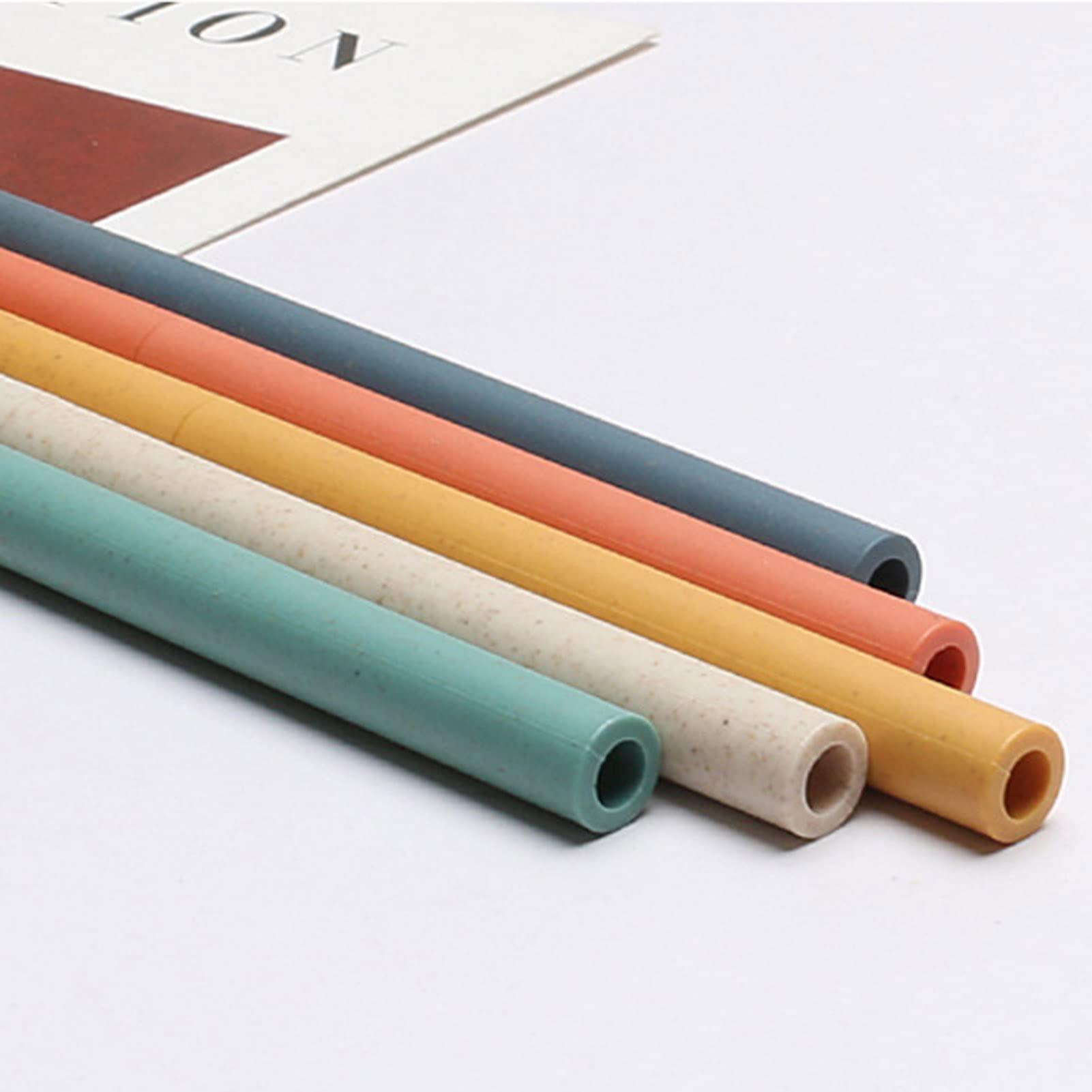 Meboltpan Reusable Straws, 6PCS Plastic Straws Bulk Detachable Plastic Drinking Straw Multicolor Thick Plastic Straws with Straw Brush