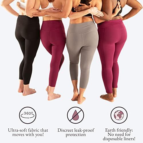 LUMANA LUMANA Leakproof Womens Leggings: Bladder Control Athletic Bottoms - Leggings with Pockets Designed with Built-in Bladder Leakage Pads for Women, 22" Inseam (Plum, 3X)