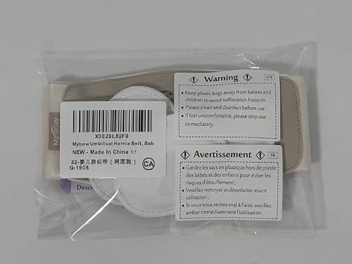 Mybow Mybow Umbilical Hernia Belt Baby, Infant Belly Button Band, Umbilical Cord Cover for Newborn Abdominal Binder, Hernia Support Truss, Belly Button Shaper, Adjustable Navel Band with 3 Compression Pad