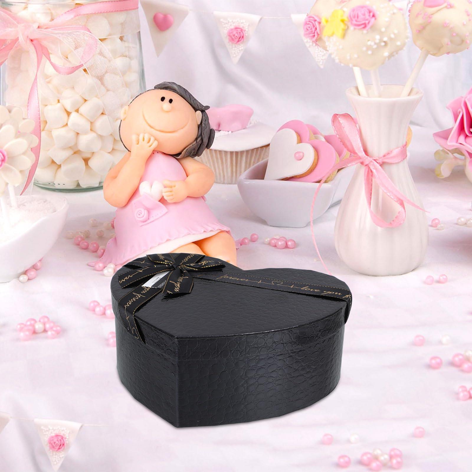 STOBOK STOBOK Heart Shaped Box Valentine\'s Day Heart Gift Box Black Packing Case Heart Shaped Container Box Jewelry Container for Valentine Wedding Birthday Present Supplies
