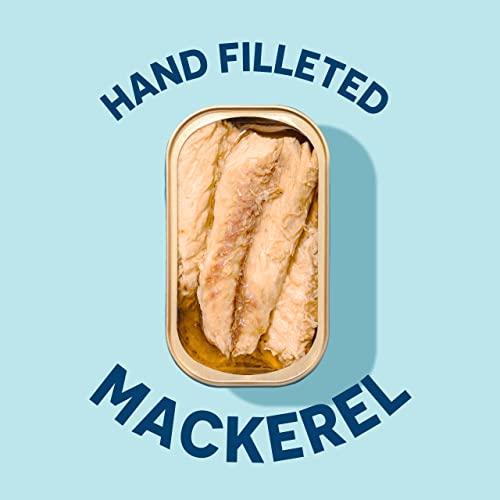 Wild Planet Wild Planet Wild Mackerel Fillets in Organic Extra Virgin Olive Oil, Skinless & Boneless, Tinned Fish, 4.4 Ounce ( Pack of 12)