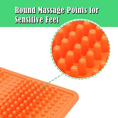 GuanZo Foot Massager Mat, Acupressure Relaxation Reflexology Mat for Plantar Fasciitis, Heel, Arch Pain & Stress (Orange)