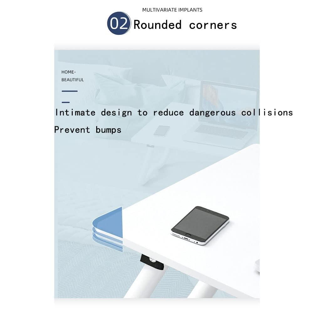 YXJPP Overbed Table Rolling Laptop Table Adjustable Height Overbed Bedside Desk Mobile Stand Tilting with Wheels Tray Foldable for Bed Sofa Side