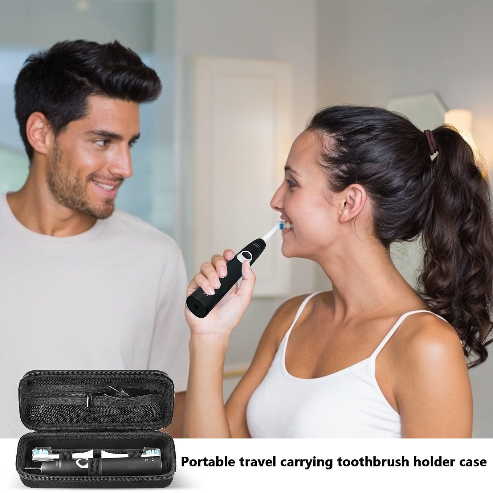 Comecase Toothbrush Travel Case Compatible with Oral-B Pro 1000, 2000, 3000, 3500, 1500/ for Philips Sonicare ProtectiveClean 4100 5100 Electric Toothbrush with Mesh Pocket for Accessories - Black ( Bag Only)