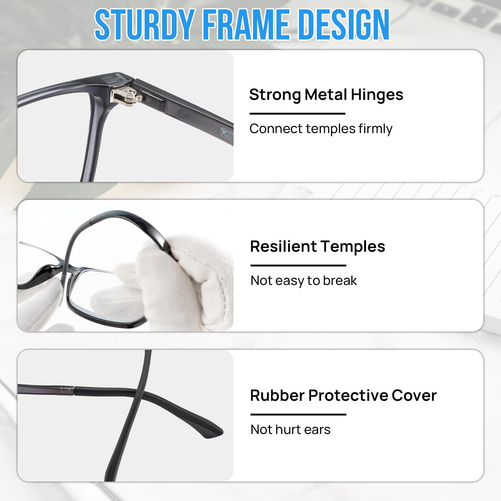 WEMOOTANTS WEMOOTANTS Reading Glasses 3.5+ Men, Polarized Reader 3.5 Sunglasses, Men\'s Rectangle Grey Readers