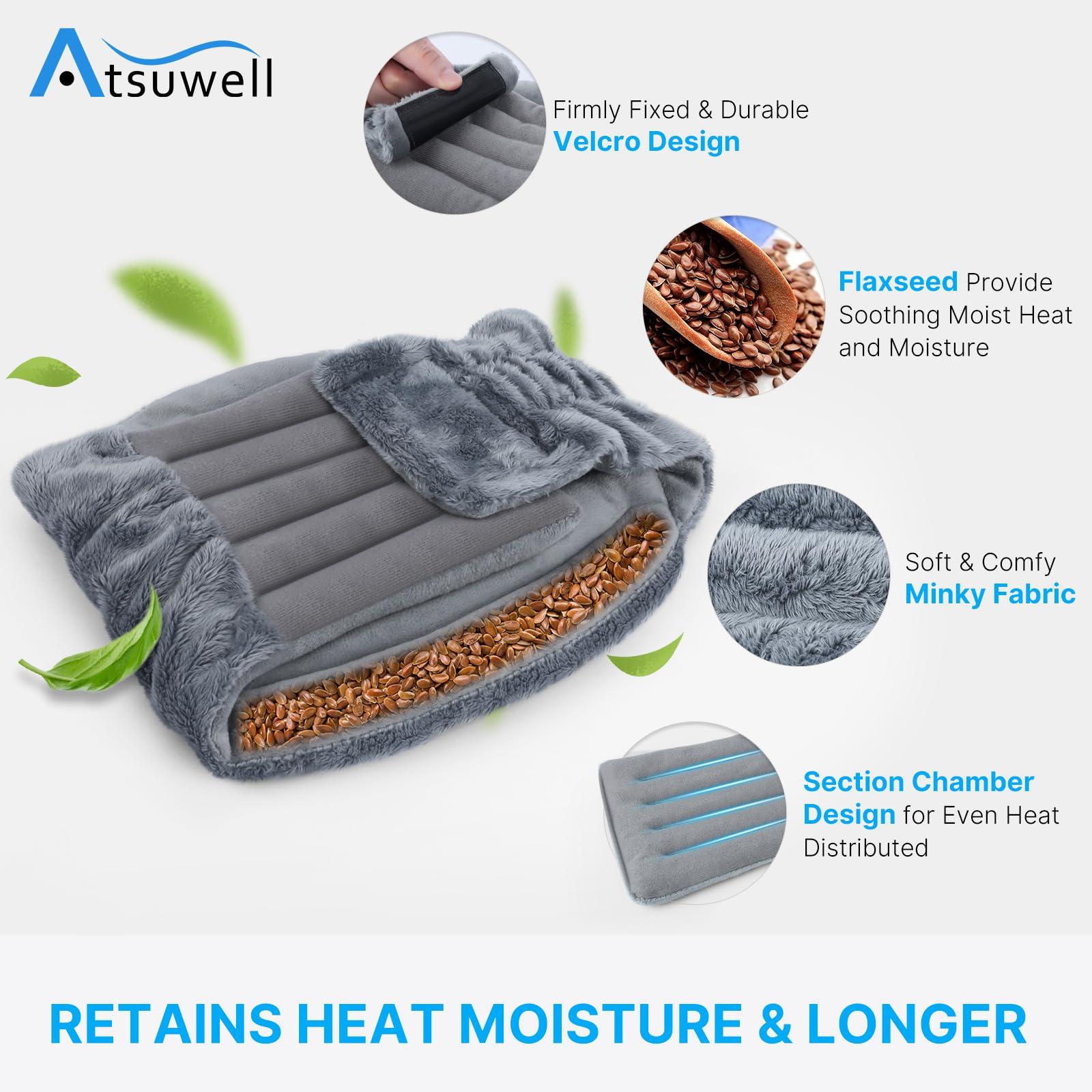 Atsuwell Atsuwell Microwave Heating Pad for Knee, Microwavable Heated Knee Wrap for Elbow, Cramps, Muscle, Joint, Knee Heating Pad Microwavable for Warm Compression, 2 Packs
