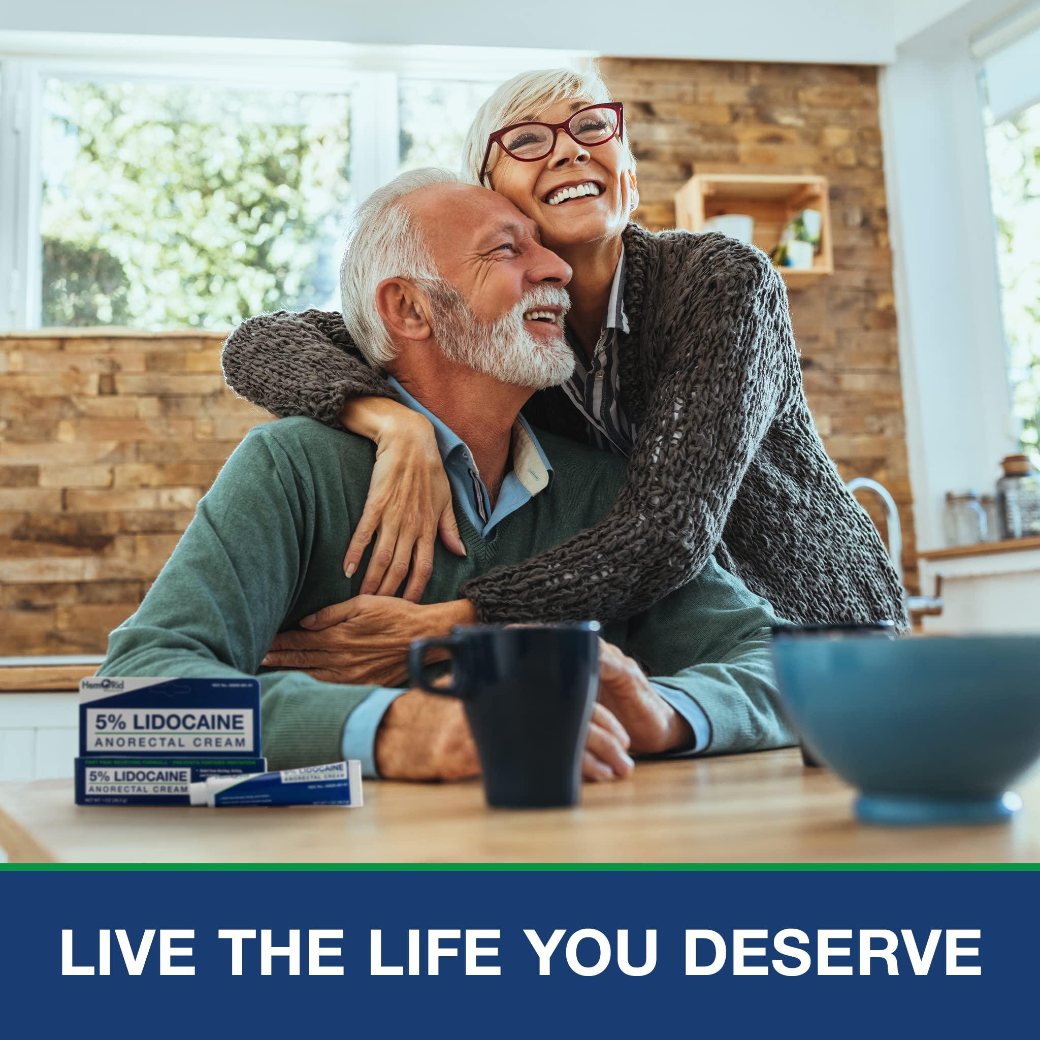 HemRid Maximum Strength Lidocaine Cream for Pain Management. Fast-Acting Hemorrhoid Solution with 5% Lidocaine. Instant Anal Itch and Numbing Effect