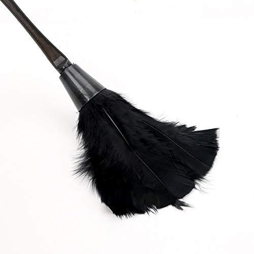 HZLXF1 Long Handle Dust Brush Household Home Cleaning Tools 4 Colors Soft Turkey Feather Duster For Furniture Car Clean (Color : Black)
