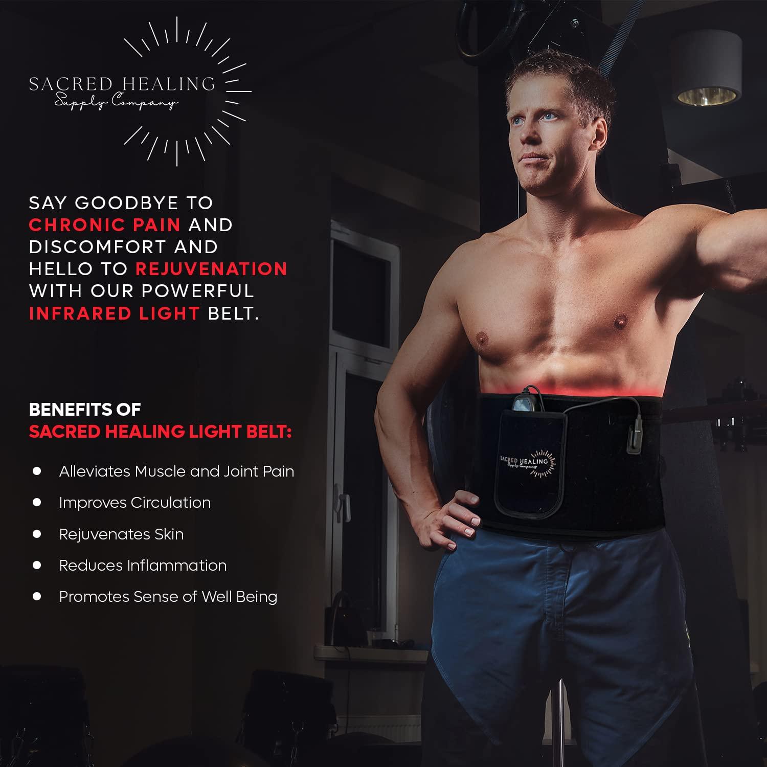 SACRED HEALING SUPPLY COMPANY Sacred Healing Infrared + Red Light Therapy Belt - Full Body Portable Advanced Medical Grade Technology for Pain Relief, Skin Care, Body Contouring and More. Power Bank & Ebook Gift Set