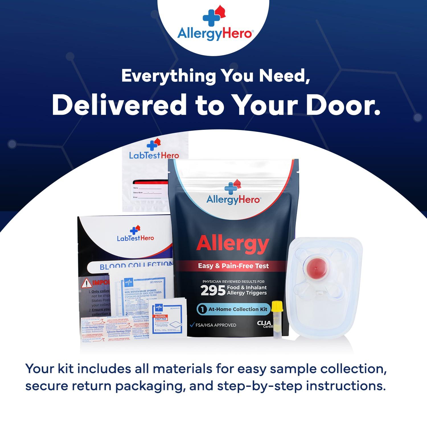 Better Life Science Comprehensive at-Home Food and Environmental Allergy Test Kit with 295 Triggers for Adults and Kids, Easy and Pain-Free Testing for Accurate Results