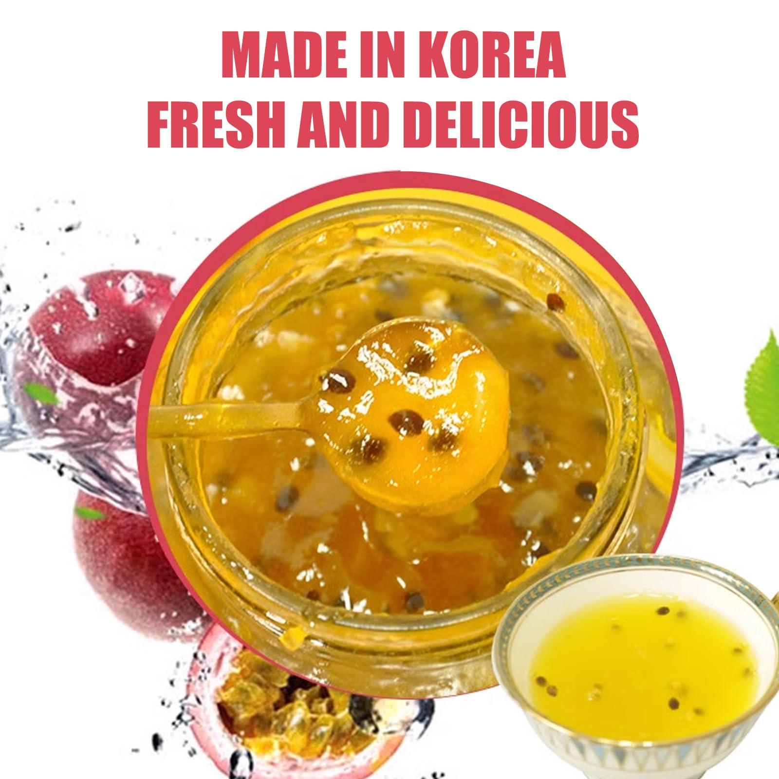 APEXY Apexy Authentic Korean Honey Passion Fruit Tea, Passionfruit Puree , Just Add Hot Water, Gourment Blend for Smoothies, Cocktails Desserts and Spread, No Artificial Colors, Versatile and Natural Delight, Made in KOREA 35.27oz (1kg). (Honey Passion Fru