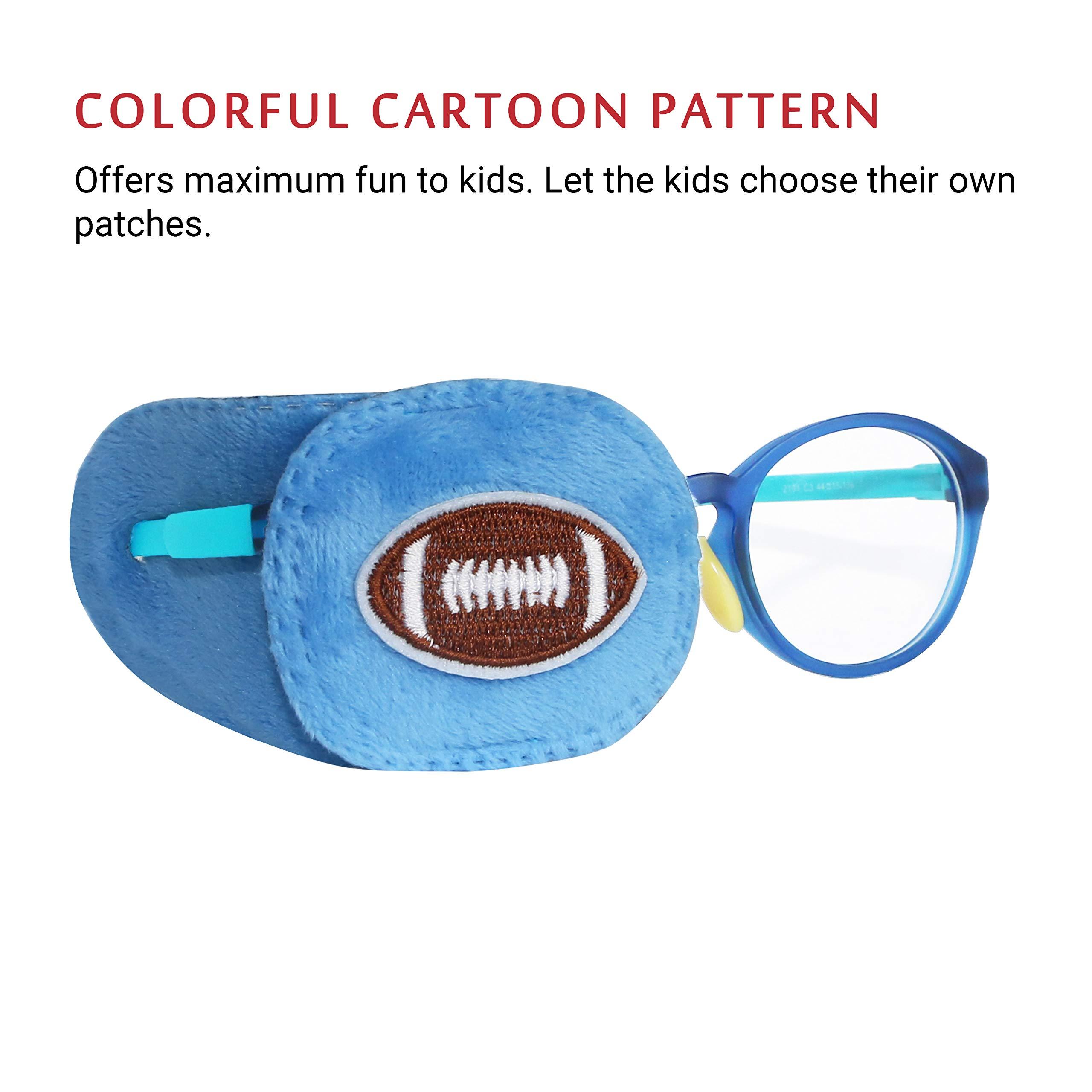 Astropic Astropic 2Pcs Eye Patches for Kids | Boys Eye Patch for Glasses | Medical Eye Patches for Children with Lazy Eye | Amblyopia Eye Patch for Toddlers to Cover Either Eye (Rocket & Football)