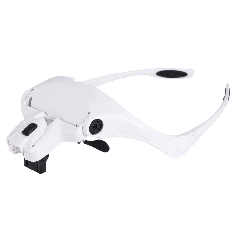 Asixx Asixx Head Worn Lighted Magnifying Glasses or 5 Lens Headset Magnifier, Head Magnifier Suitable for Eyelash Extension and Other Exquisite Products Inspection
