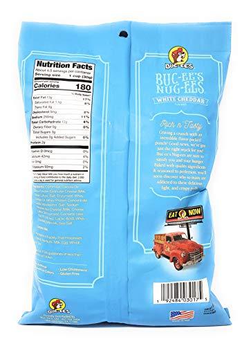 Buc-ee's Buc-ee's Nug-ees: White Cheddar Flavored Powdery Cheese-Flavored Beaver Nuggets Sweet Corn Puff Snacks From Texas, Gluten Free, 1 Bag of 5 Ounce