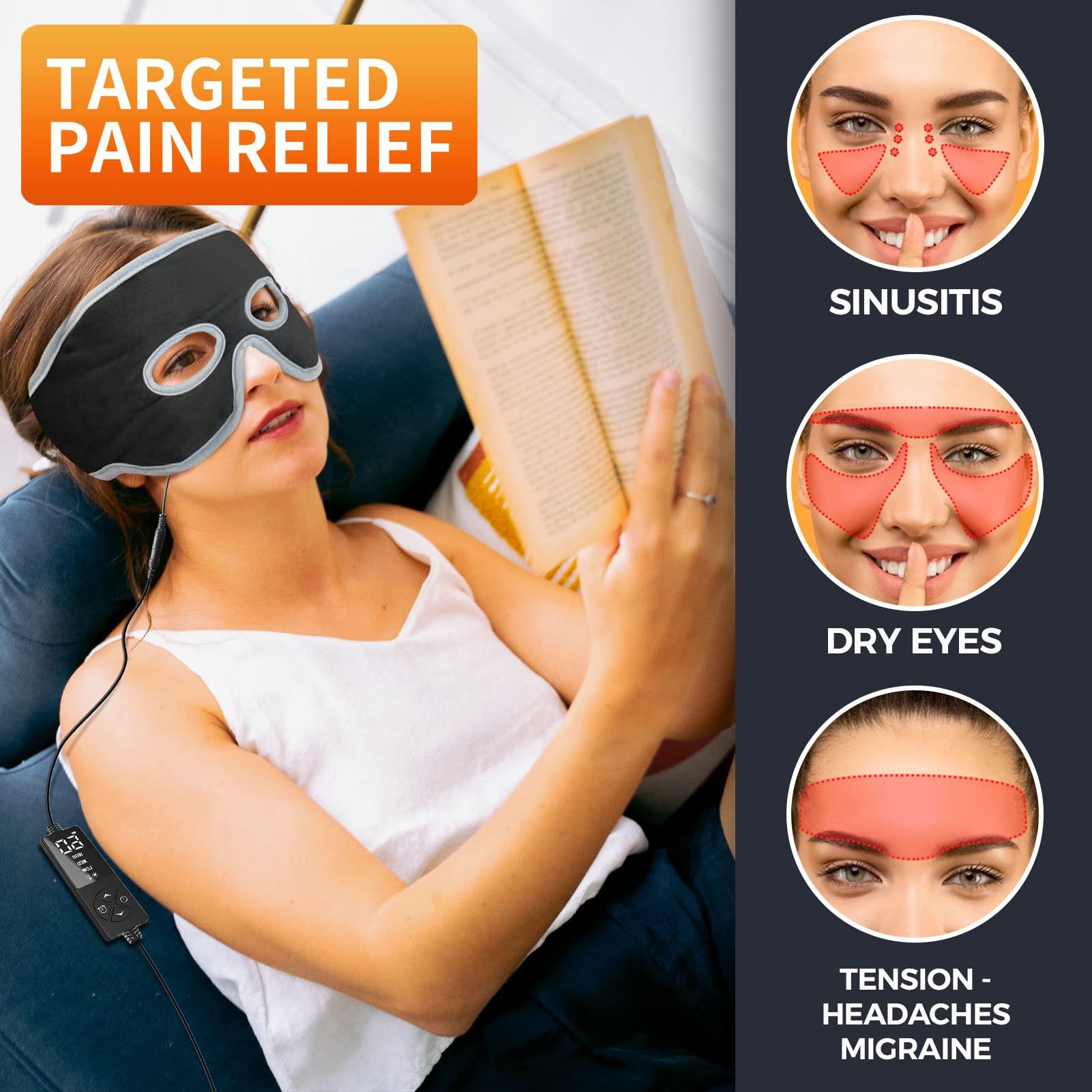 ELEKHEAL ELEKHEAL Sinus Relief Mask with 3 Heat Settings for Sinus Pressure Relief, Face Heating Pad for Face, Sinusitis, Tension Headache Relief