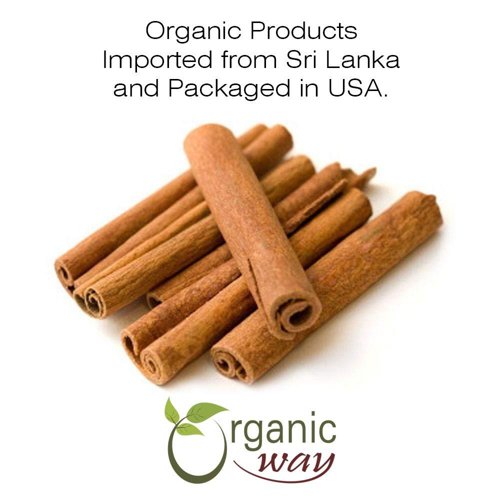 Organic Way Organic Way True Ceylon Cinnamon Powder - Kosher & USDA Certified | Raw, Vegan, Non-GMO & Gluten Free | Freshly Grounded Premium Cinnamon | Resealable Bag | 100% Raw from Sri Lanka (1/2LBS / 8Oz)