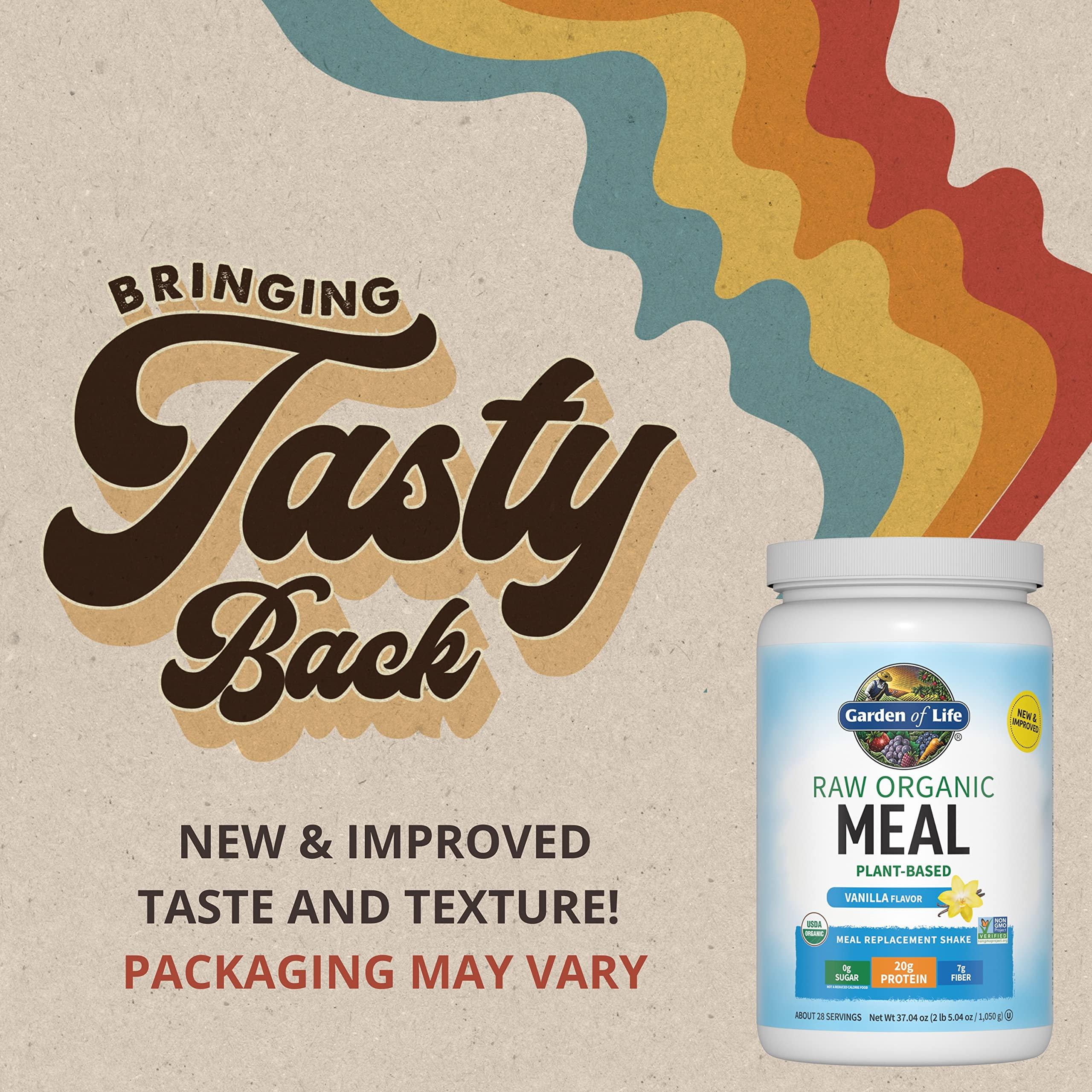 Garden of Life Garden of Life Raw Organic Perfect Food Green Superfood Juiced Greens Powder - Original Stevia-Free & Vegan Protein Powder - Raw Organic Meal Replacement Shakes - Vanilla