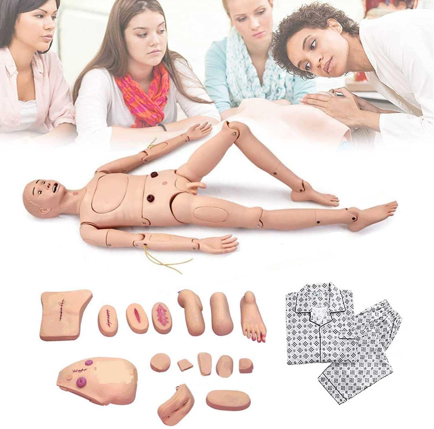 HIMFL Demonstration Human Manikin,Male and Female Nursing Manikin Life Size Patient Care Manikin for The Cure of The Patient Didactic Material in