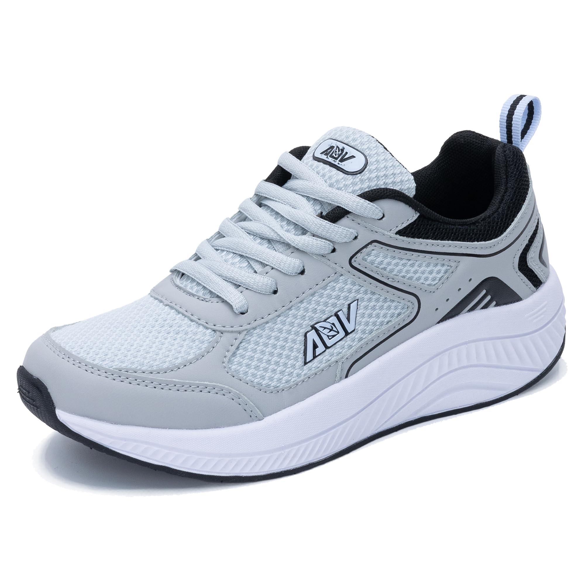 AOV Womens Walking Shoes with Arch Support Plantar Fasciitis Sneakers Orthotic Tennis for Foot Heel Pain Relief Size 10 GreyBlack