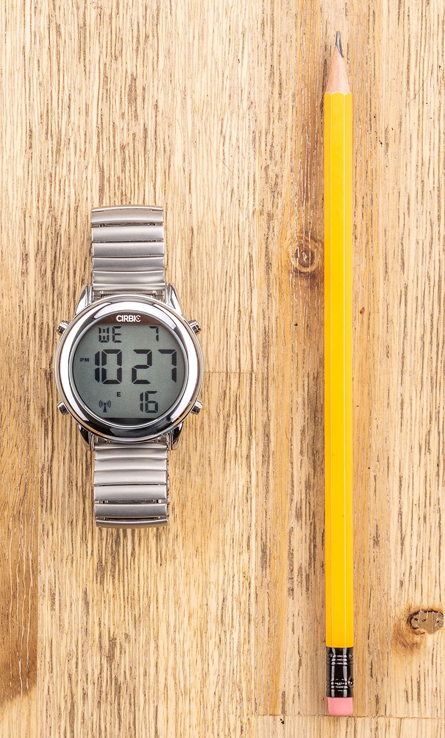 Cirbic Cirbic Large, Clear English Voice Digital Talking Watch for The Blind, Visually impaired or Elderly. (Silver)