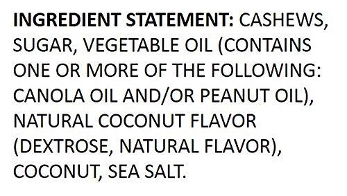 Snak Club Snak Club Coconutty Cashews, Kettle Cooked Fancy Cashews with Toasted Coconut, Gluten-Free and Kosher Snack, 2.5 oz Snack Bags, 6 Pack
