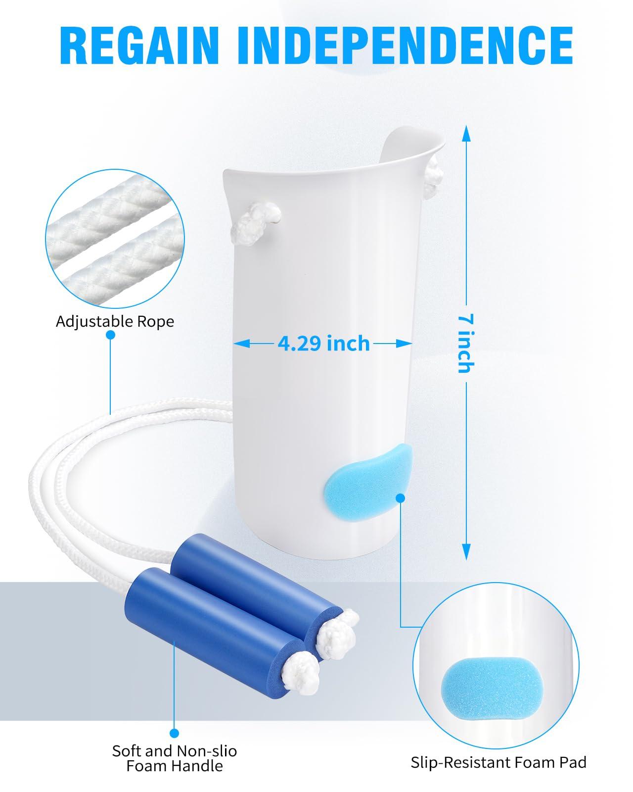 Kekoy Kekoy 8 in 1 Hip Kit, Seniors Total Hip Replacement After Surgery with 36\" Grabber Reacher Tool, Sock Aid Device, Leg Lifter, Long Handle Shoe Horn, Bath Sponge, Telescoping Back Scratcher(Blue)