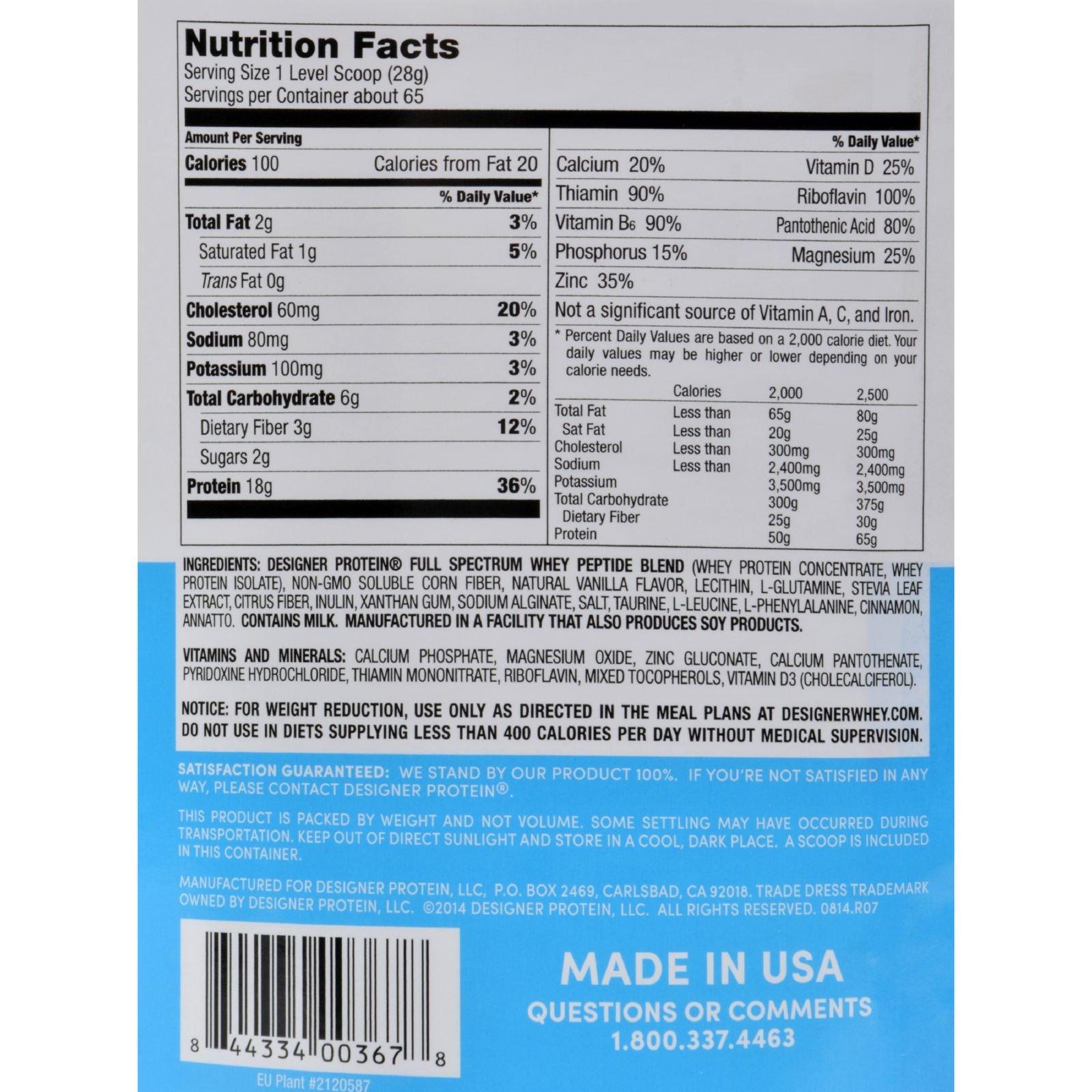 Designer Whey Designer Whey Natural Protein Powder French Vanilla - 4 lbs