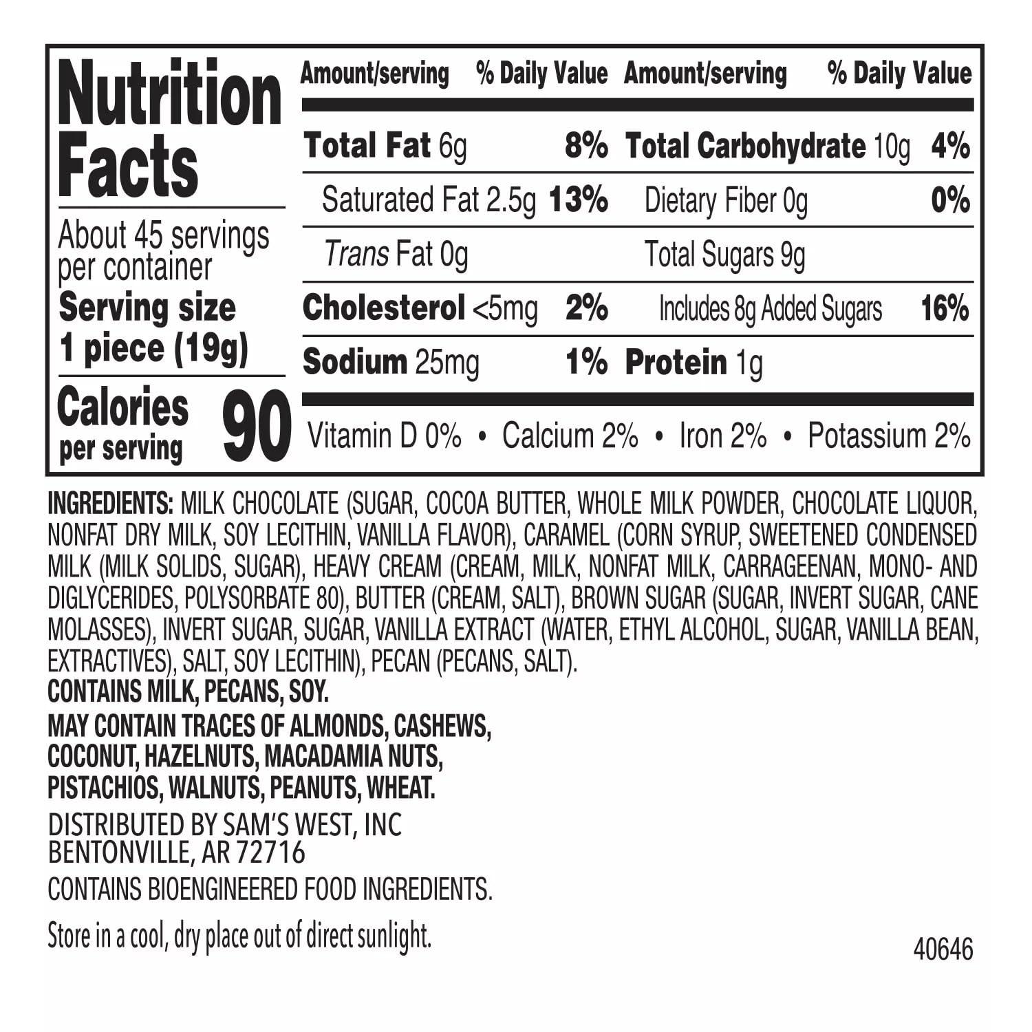 MEMBERS MARK Member\'s Mark Milk Chocolate Pecan Caramel Clusters, 30.2 Ounce, 1.88 Pound (Pack of 1)