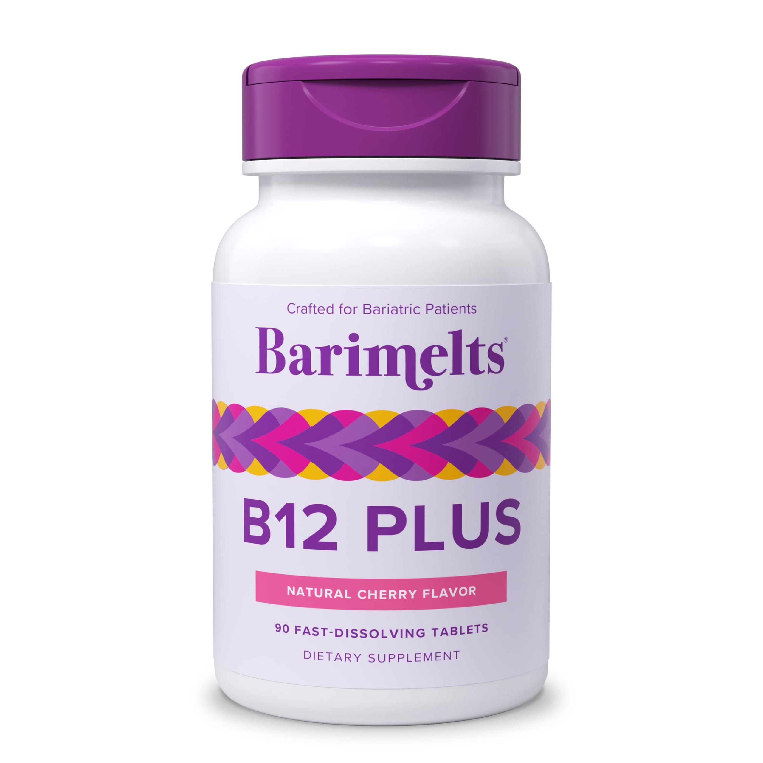 BariMelts BariMelts Vitamin B12 Plus - 90 Fast-Dissolving Tablets (3-Month Supply) - Sugar-Free Bariatric Vitamins for Women, Includes B12, B6, Folate & Biotin, Natural Cherry Flavor