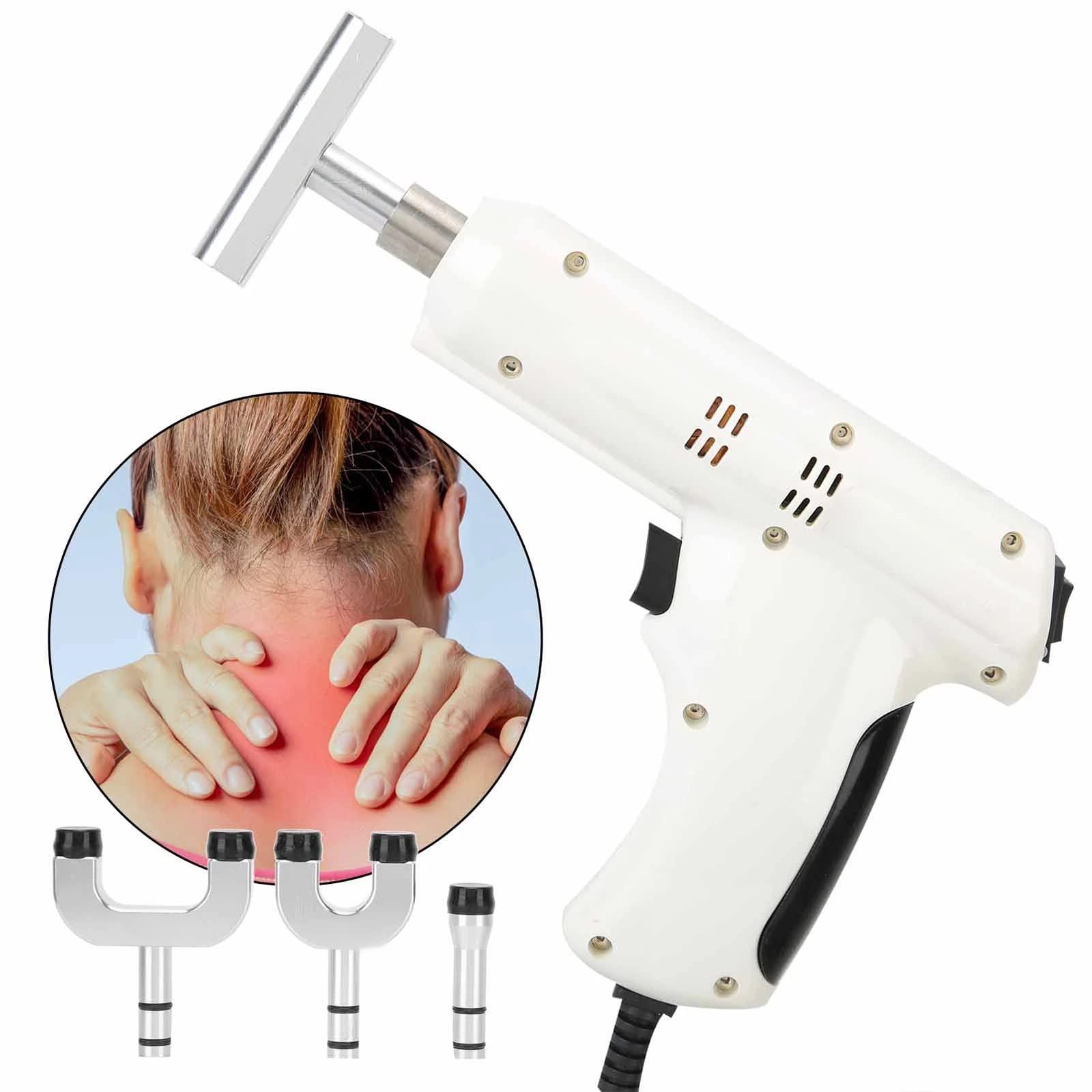 VEXIGO VEXIGO Electric Chiropractic Adjusting Tool, Spine Massager for Muscle Relax Pain Relief New Spinal Back Massage Correction Gun with 4 Massage Heads
