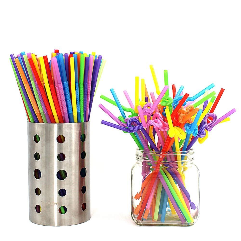 ALINK ALINK 500 Bendy Straws + 100 Extra Long Flexible Straws