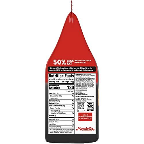 Ritz Ritz Crisp and Thins Cream Cheese and Onion Chips, 7.1 Oz